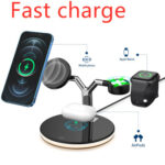 3-in-1 Magnetic Wireless Charger: Compatible with Apple, Fast Charging Station for MagSafe Chargers, 15W.