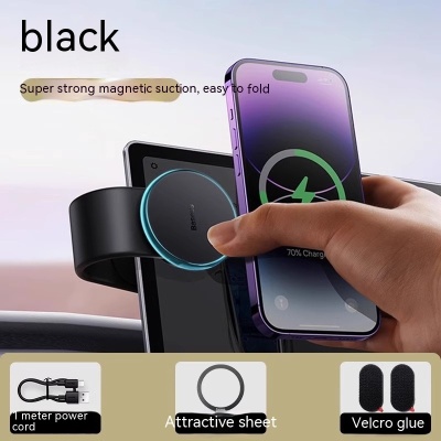 Wireless Charger Phone Holder for Car: Magnetic, Bendable, Dash Mount, 15W Compatible with Phones.