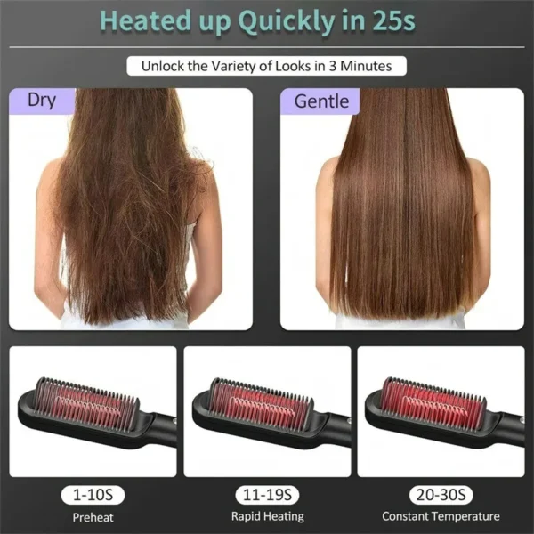 Hair Straightener & Curling Tong Dual-purpose Electric Hair Brush